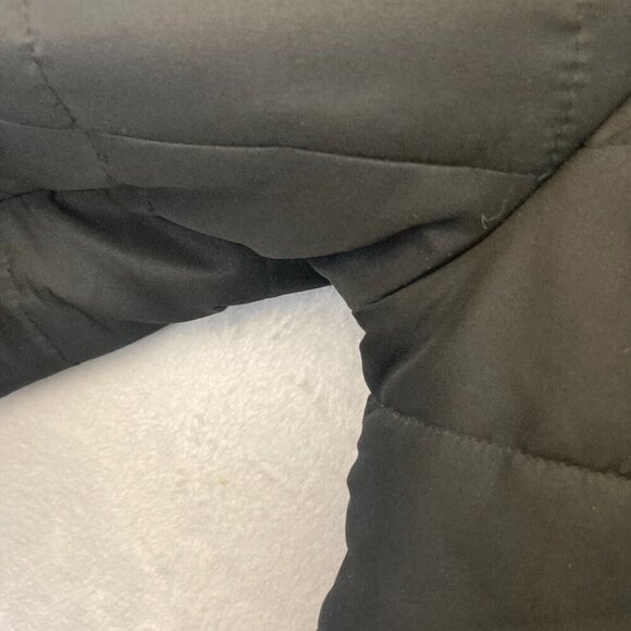 Susan Graver Black Quilted Puffer Coat Womens Small S Removable Faux Fur Hood - Picture 15 of 16